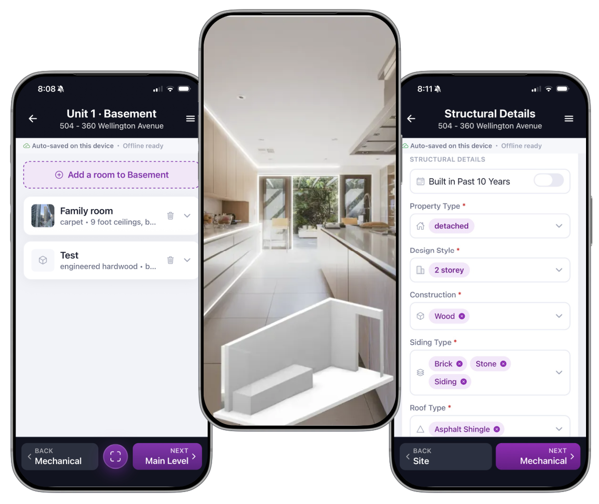 MethodApp mobile inspection screens